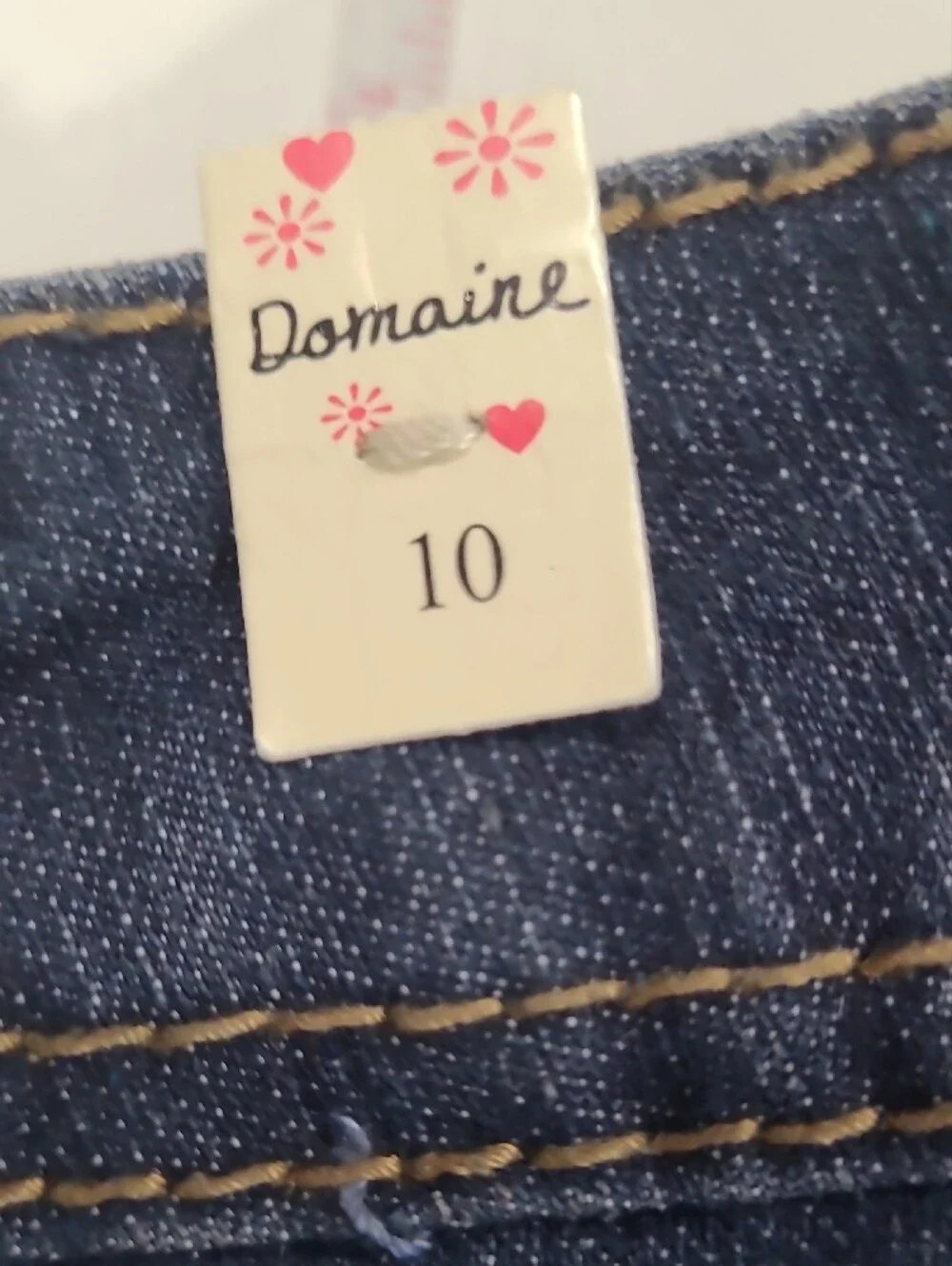 Domaine Girls Flared Jeans in Dark Blue Mid Rise Confort Stretch  Zippec Sz 10